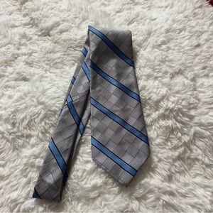 Givenchy Gray and Blue Striped Tie